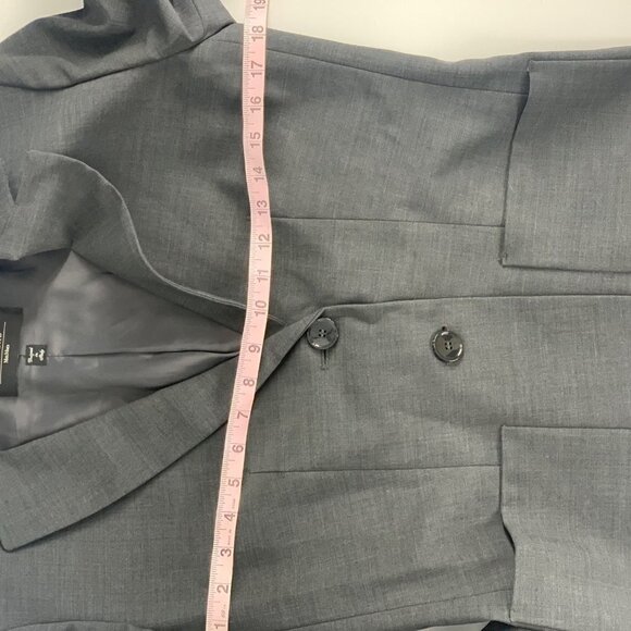 MaxMara Weekend Wool Blend 2 Button Blaze Gray USA Size 10 - Picture 11 of 14
